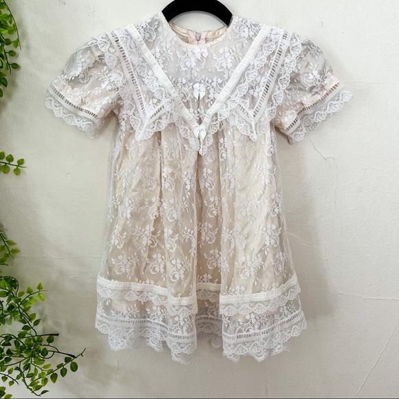 Gunne Sax Other - Vintage Gunne Sax by Jessica McClintock White Lace Prairie Kid's Dress